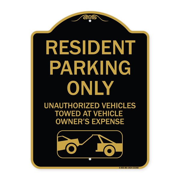 Parking Restriction Resident Parking Unauthorized Vehicles Towed at Owner Expense, BG-1824-23368